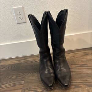 Tecovas Black Heeled Boots Classic Leather Design